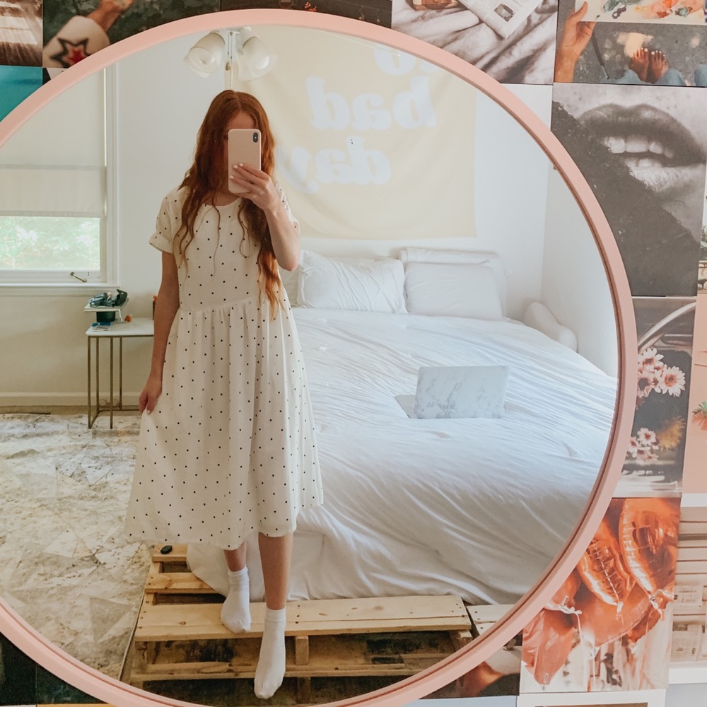ROOLEE Polka Dot Midi Dress
